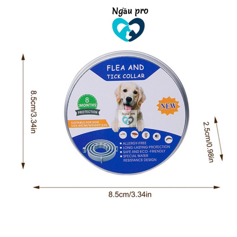 Vòng Cổ Phòng Chống Ve Rận Ghẻ TAOTAOPET Chó Mèo Thú Cưng Fleas And Ticks COLLAR Loại Hộp Cao Cấp Ngaupet
