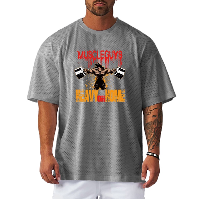 Áo Thun Thể Thao Tay Ngắn Phối Lưới Khô Thoáng Nhanh Thời Trang Cho Nam