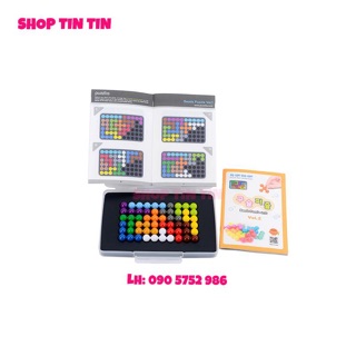 Đồ chơi đố trí viên bi IQ Puzzlia Beads puzzle 6x10 (mới, 3 quyển sách)