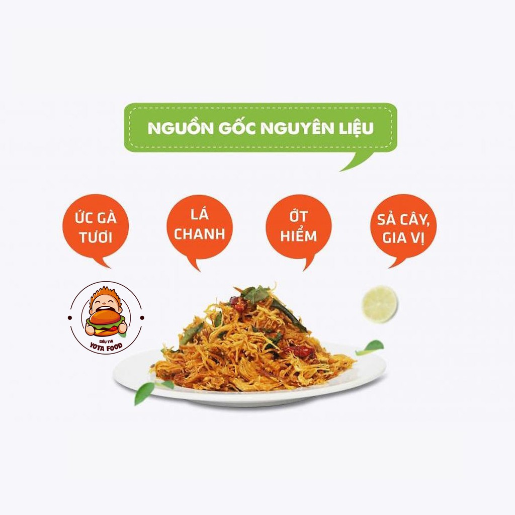 Khô gà lá chanh Yotafood 1Kg (Giòn ngon - Đậm vị) | Đồ ăn vặt Yotafood