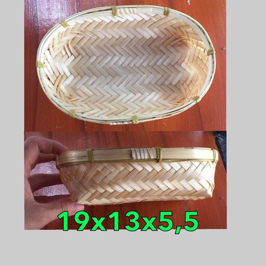 Khay tre đựng bánh mì xinh xắn hình ovan