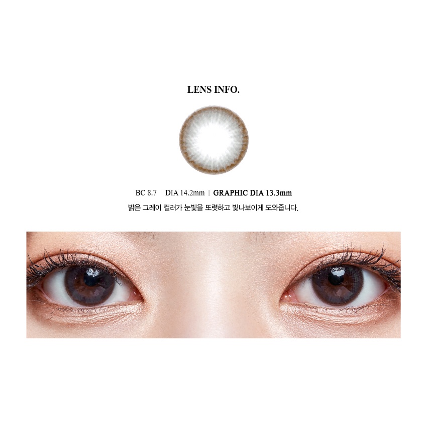 Áp Tròng Giãn Nhẹ POLLA GRAY Nội Địa Hàn OLENS HSD 3-6 Tháng Đủ Độ Có Lệch Lens Xám Trầm Tự Nhiên Cho Mắt Nhạy Cảm