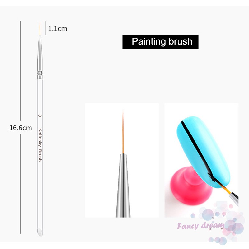 Set 3 cọ vẽ trang trí móng chuyên dụng