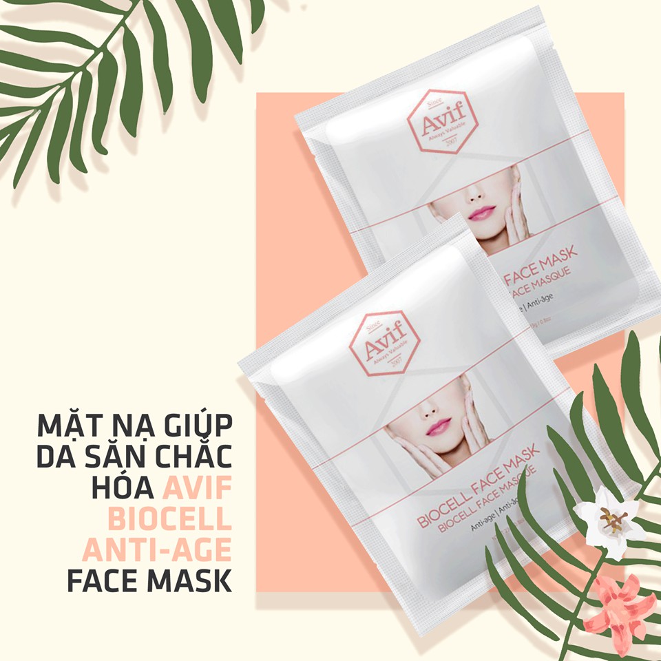 Mặt Nạ Nước Dừa Tươi Vượt Trội BIOCELL ANTI-AGE FACE MASK