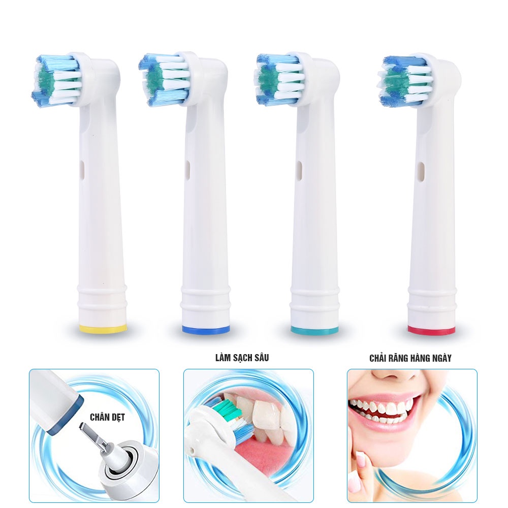 Oral-B Braun EB17-P, New Daily set (4 chiếc/vỉ) bộ 4 Đầu Bàn Chải đánh răng điện thay thế Minh House