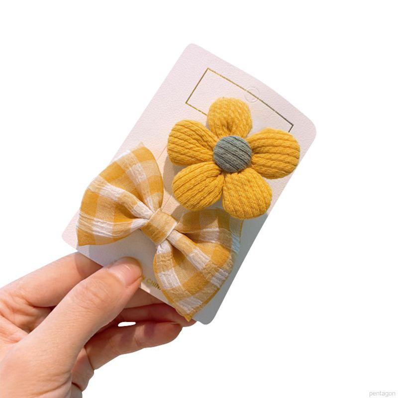 Set 2 Kẹp Tóc Nơ Xinh Xắn Dành Cho Bé Gái