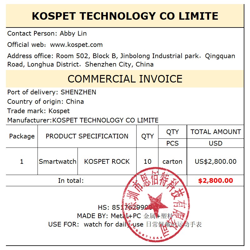 Đồng hồ đeo tay KOSPET ROCK chống thấm nước 3ATM thời gian chờ 50 ngày cảm biến nhịp tim cho nam và nữ