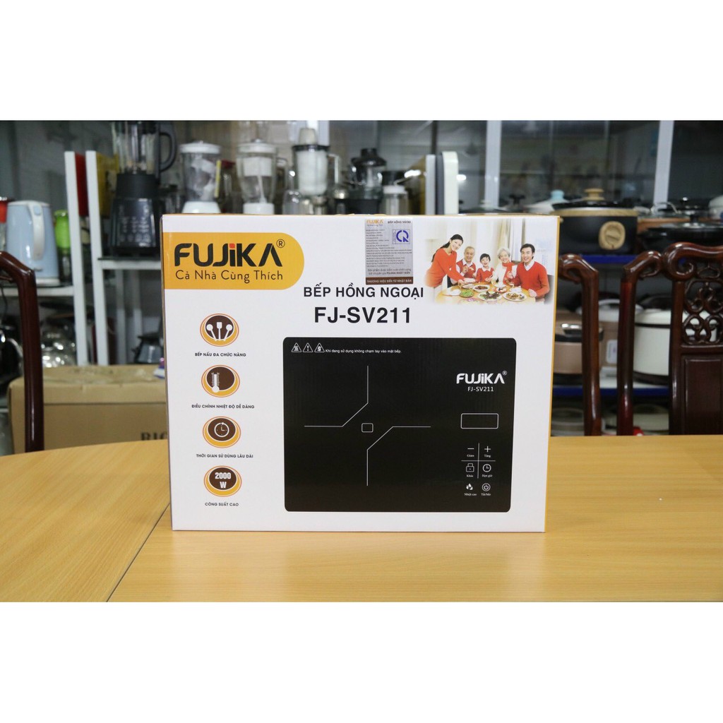 Bếp hồng ngoại 2000w Fujika FJ-SV211 mặt kính cường lực không kén nồi, có thể nướng trực tiếp trên bếp