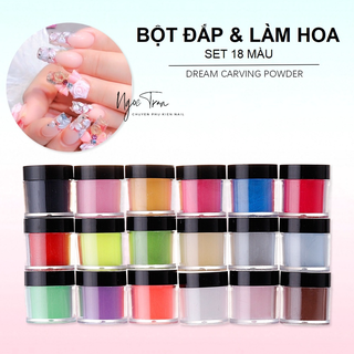 [Rẻ vô địch] Set 24 Màu Bột Đắp Móng Cao Cấp & Bột Làm Hoa