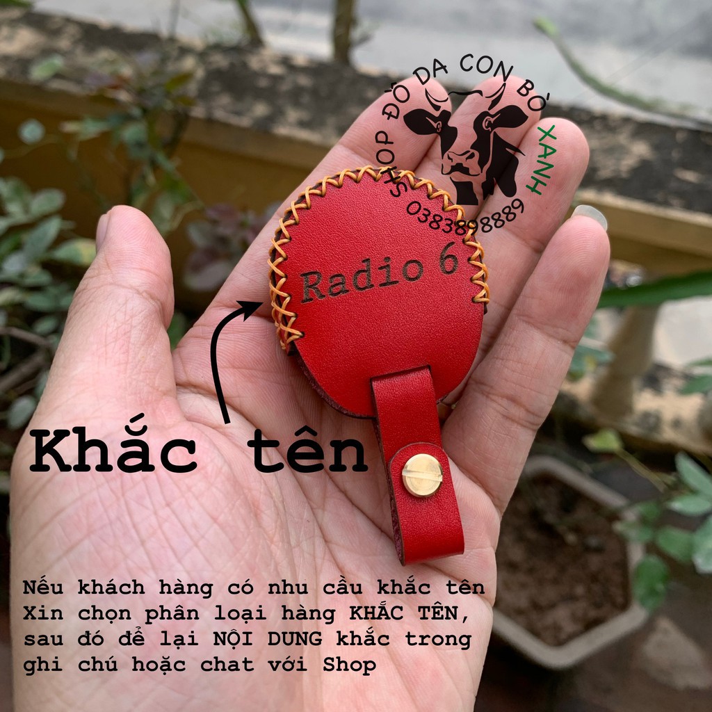 Bọc da chìa khoá Xe điện Vinfast Klara, Remote tìm xe chống trộm handmade da thật