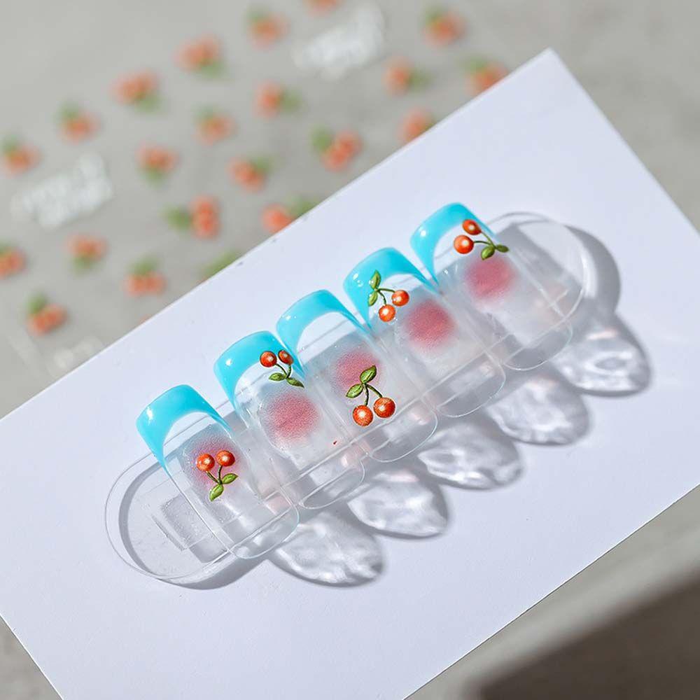 Miếng Dán Trang Trí Móng Tay 5D Tự Dính Họa Tiết Thỏ Dập Nổi Phong Cách Nhật Bản