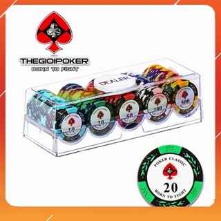 Set 100 Chip Poker Chính Hãng - Classic - Clay