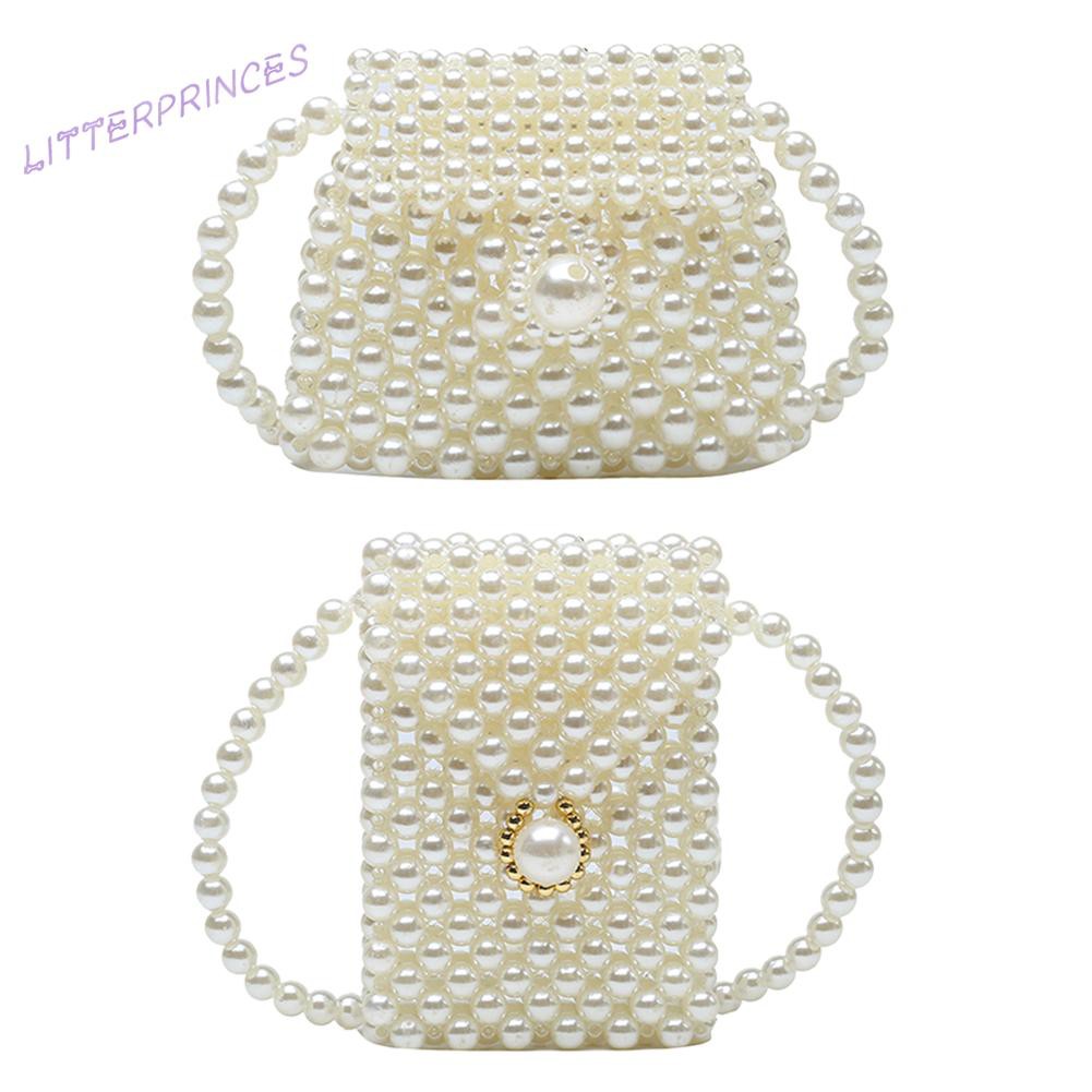 Litterprinces Fashion Women Pearl Mini Crossbody Bag Casual Ladies Lipstick Purse Handbag