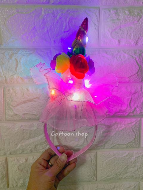 Cái tóc unicorn có đèn dễ thương hóa trang halloween