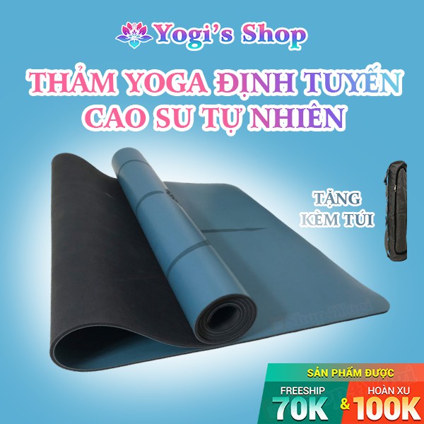 Thảm Tập Yoga Cao Su Tự Nhiên PU Định Tuyến Xanh Dương | Đạt Chứng Chỉ An Toàn Sức Khỏe SGS