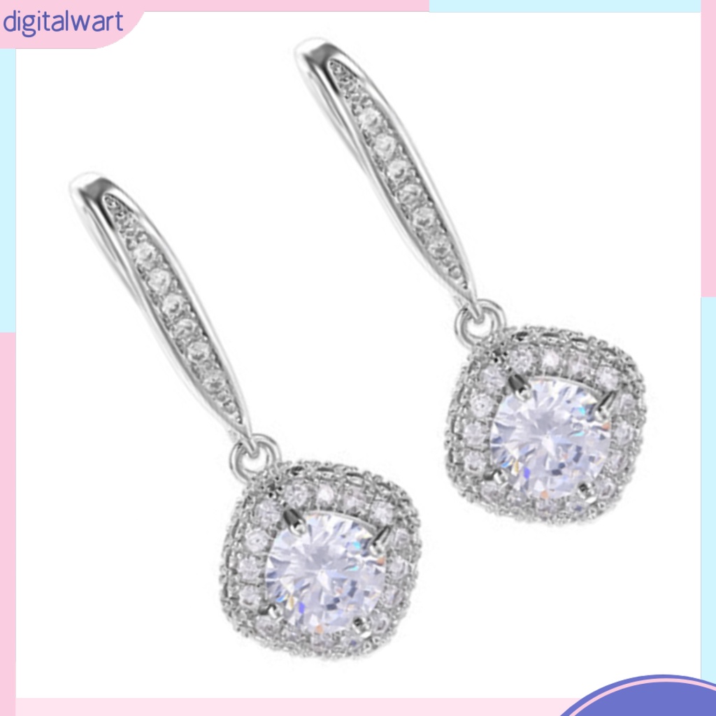 Khuyên tai dáng dài đính đá Zirconia phong cách thời trang cho phái nữ