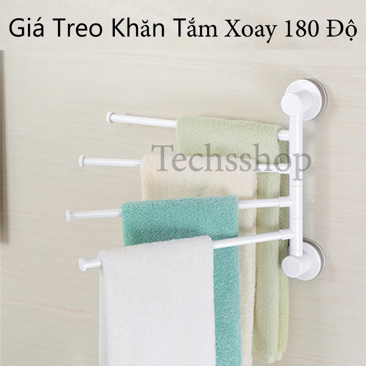 Giá Treo Khăn Tắm Dán Tường Ecoco E1610 Có 4 Móc Thanh Xoay 180 Độ