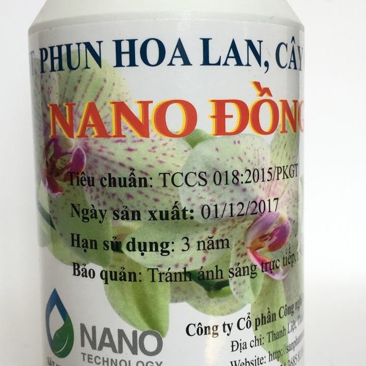 Dung dịch Nano đồng phun xịt cho hoa lan, cây cảnh chai 400ml