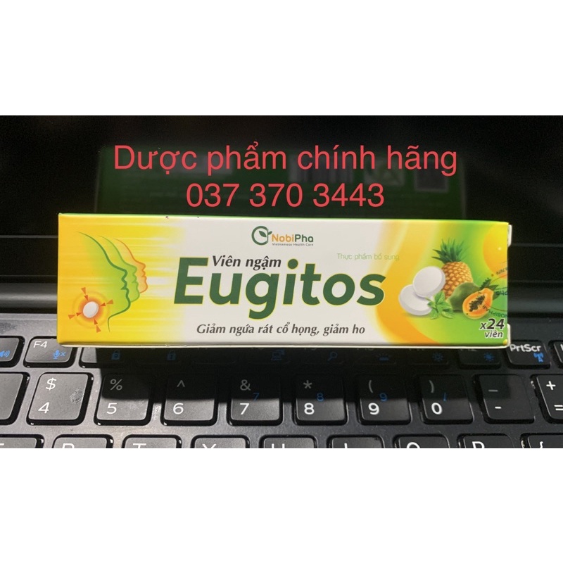 Viên ngậm giảm ho Eugitos tuýp 24 viên - Giảm ngứa rát cổ họng, giảm ho