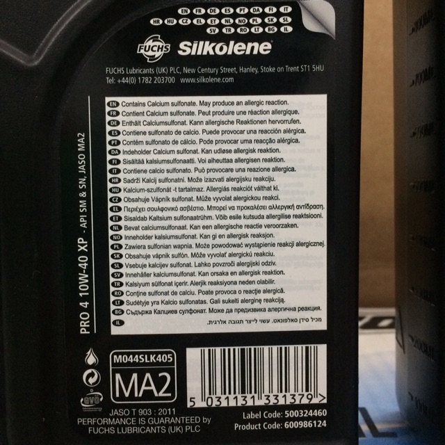 Nhớt Fuchs Silkolene Pro 4 10W-40 Mẫu Tem Châu Âu - Made in UK