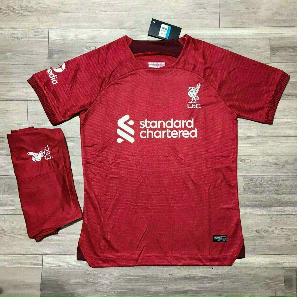 Bộ Quần Áo Bóng Đá Bộ Đồ Thể Thao Clb LiverPool Đỏ Sân Nhà Mùa Giải 22-23 Vải Mè Caro Thoáng Khí