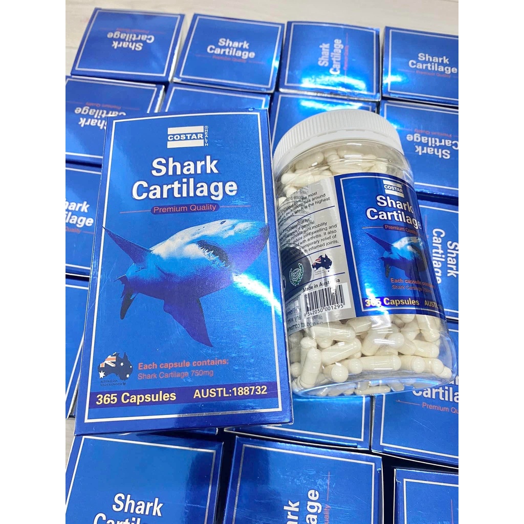 Viên uống sụn vi cá mập Costar Shark Cartilage Lọ 365 viên 750mg - EDS Hàng Mỹ tăng cường miễn dịch