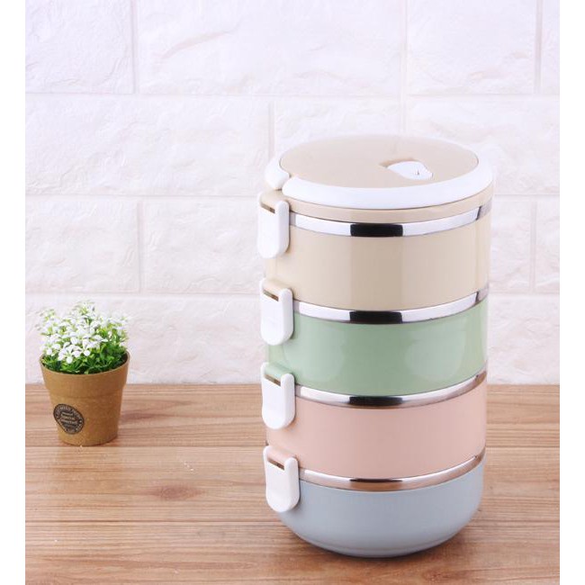 Cặp lồng đựng cơm 4 tầng, cặp lồng chống tràn canh, cặp lồng đựng cơm giữ nhiệt