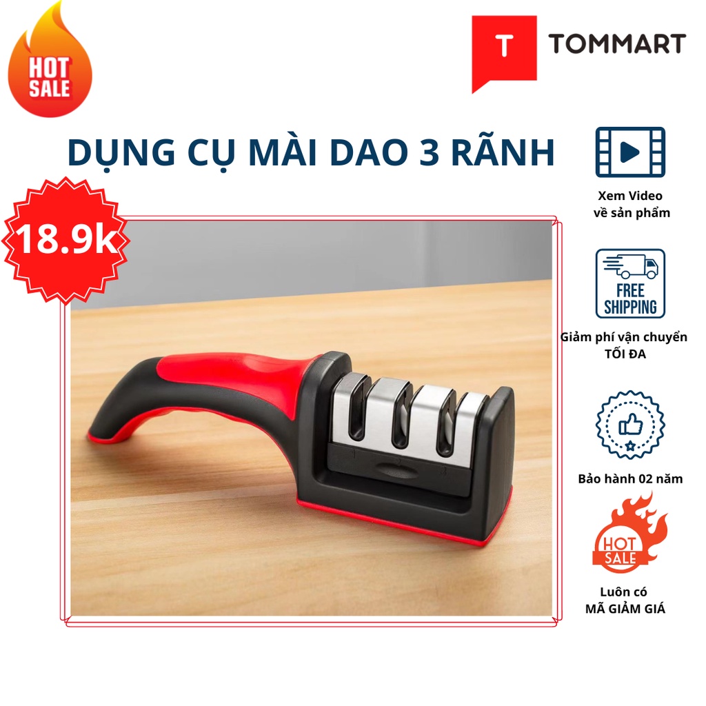 Dụng Cụ Mài Dao Kéo 3 Khe 3 Rãnh Cầm tay Nhỏ gọn Tiện Dụng