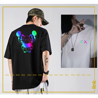 Áo thun phản quang tay lỡ độc lạ mới form rộng ( Đen, Trắng )