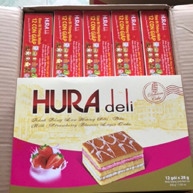 Bánh bông lan Hura Deli 12 gói 336g