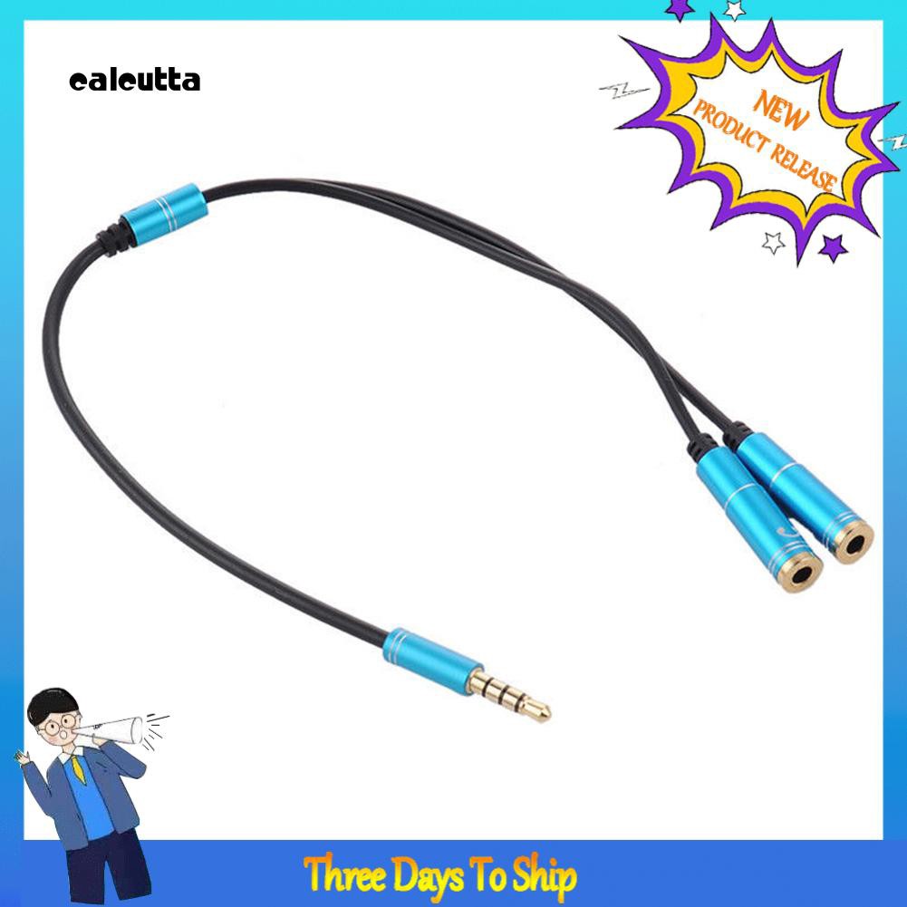 ✡COD✡3.5mm Jack Stereo Headphone Mic Audio Y Splitter Extension Adapter Cable Cord