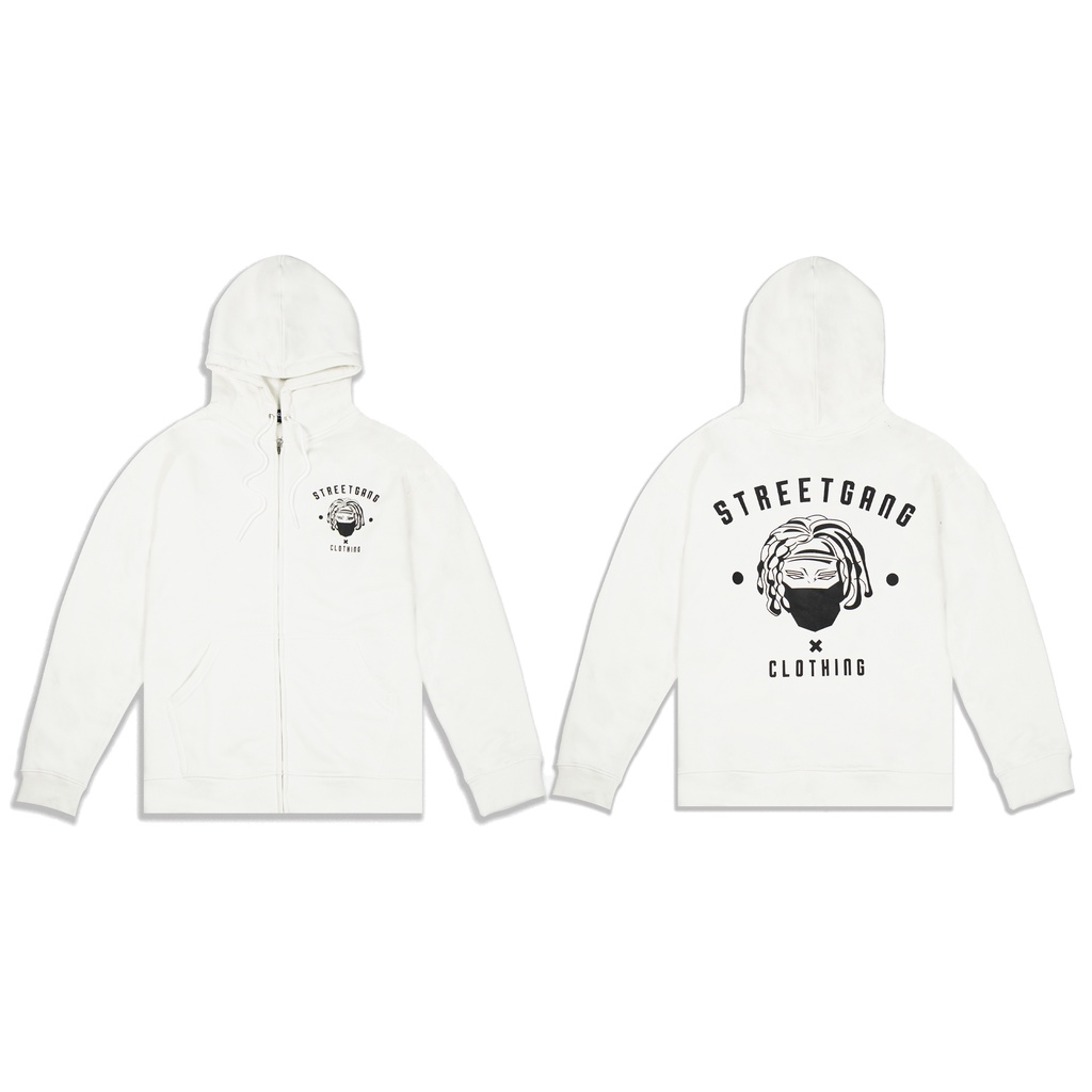 Áo Hoodie Zip - Trắng - Street Gang