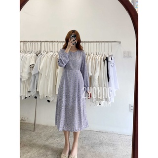 Đầm ker hoa tay dài [2YOUNG] D884 (ảnh thật)