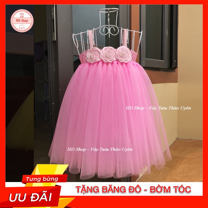 Váy Cho Bé Gái 💖FREESHIP💖 Đầm Bé Gái Sơ Sinh - Đến 6 Tuổi Hoa Hồng Cuốn