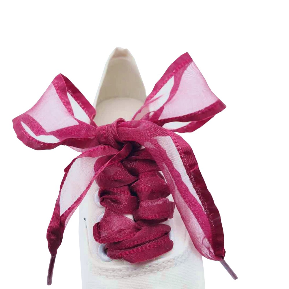 Dây Giày Vải Organza Chiffon Bản Rộng 4Cm Rộng 120Cm Gấp Lại Được Chất Lượng Cao