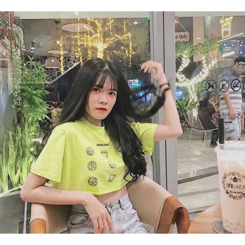 Áo croptop nữ tay lỡ , from rộng, freesize , thun cotton mềm mịn