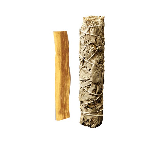 Combo số 1 thanh tẩy và chữa lành ( 1 white sage 10cm và 1 palo santo 10cm 5-6gr)