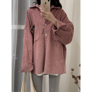 Áo sơ mi nhung tăm ULZZANG