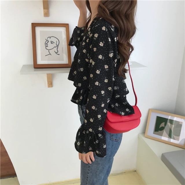 [HÀNG ORDER] Áo voan tầng hoạ tiết hoa cổ v tay loe ( Có ảnh thật ) | BigBuy360 - bigbuy360.vn