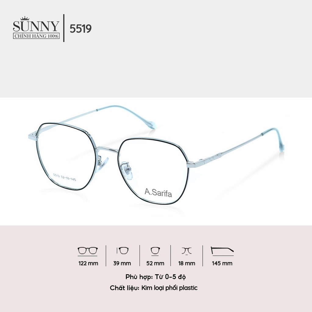 Gọng kính nam nữ Accede dòng Sarifa 5519 màu sắc thời trang, thiết kế dễ đeo bảo vệ mắt