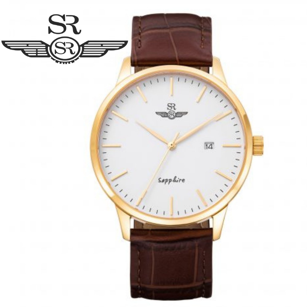Đồng hồ nam chính hãng SR WATCH SG3001.4602CV Mặt kính Sapphire Crystal mạ vàng công nghệ PVD sang trọng quý phái