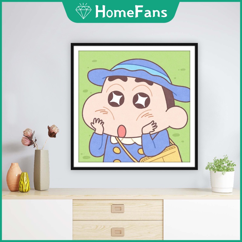 Bộ Tranh Đính Đá 5D Tự Làm Hình Shin-Chan Nhật Bản 30x30cm / 40x40cm / 50x50cm