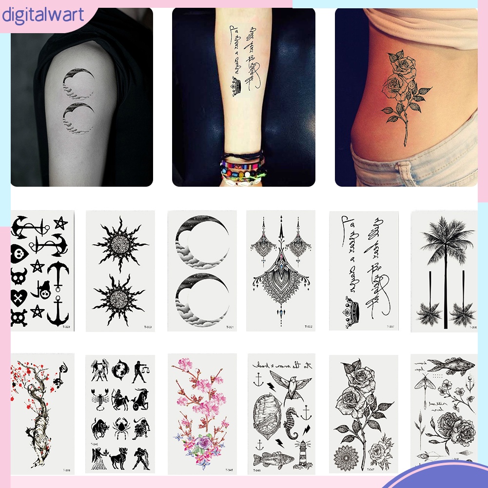 Hình xăm dán họa tiết hoa động vật chống thấm nước