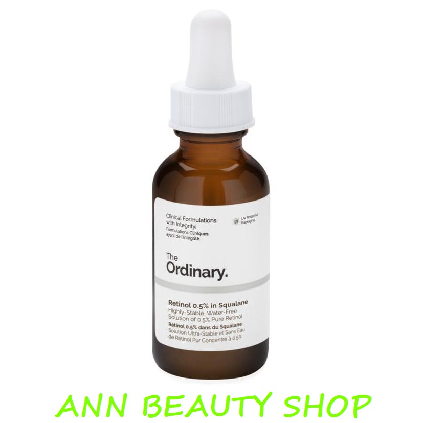 Serum Giảm mụn, chống lão hóa Retinol 0.2% 0.5% 1% in Squalane The Ordinary | BigBuy360 - bigbuy360.vn