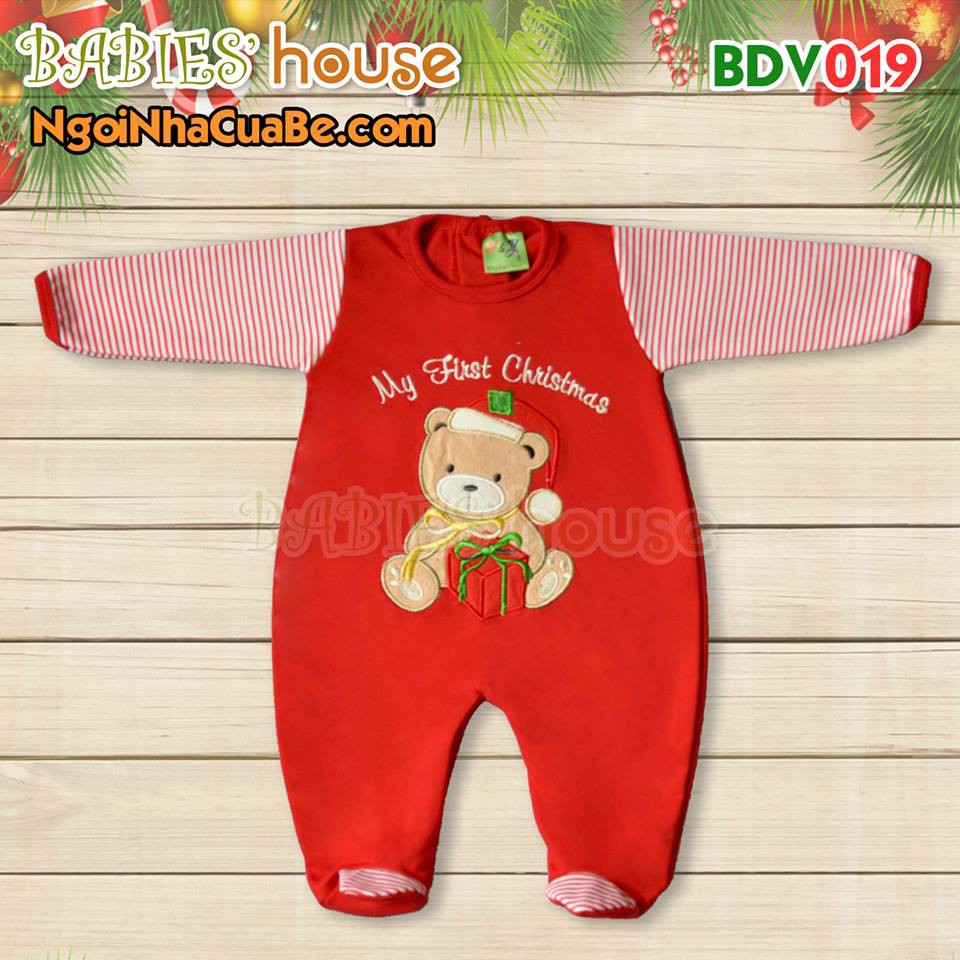 Bodysuit sơ sinh liền tất Gấu ôm Quà ngộ nghĩnh cho bé