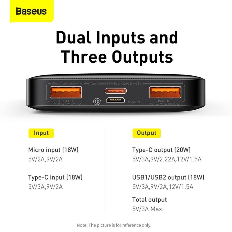 Sạc dự phòng Baseus Bipow Digital Display Power 15-20W dung lượng pin 10000mAh/20000mAh/30000mAh
