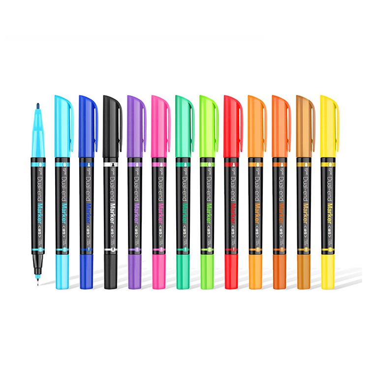 Bút Đánh Dấu Winzige Thiết Kế Hai Đầu Với 12 Màu Tùy Chọn Cho Vẽ DIY