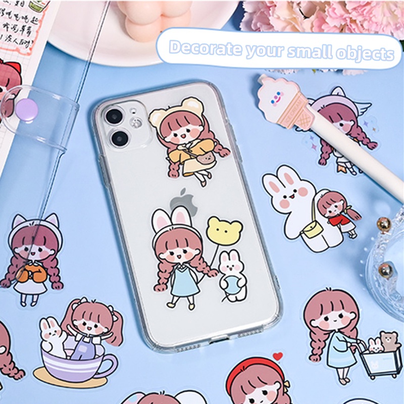 Set 32 Miếng Dán PET Mềm Mại Dễ Thương Chống Thấm Nước Trang Trí Điện Thoại / Văn Phòng Phẩm DIY