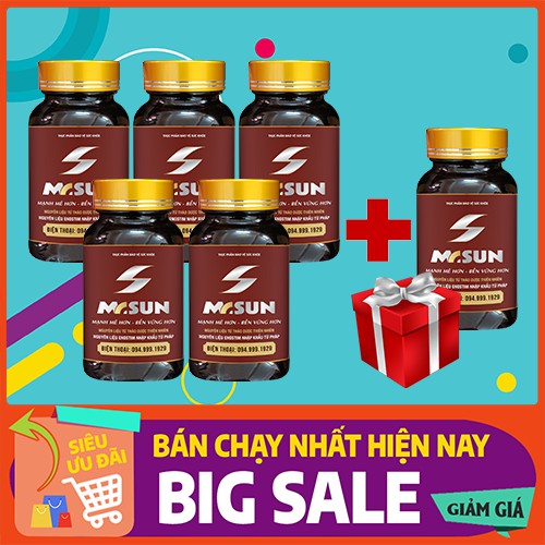 [Mua 5 tặng 1 - CHÍNH HÃNG] TPBVSK MR SUN - Cải Thiện Chức Năng Sinh Lý Nam (Mua 5 Hộp 24 viên tặng 1 Hộp 24 viên)