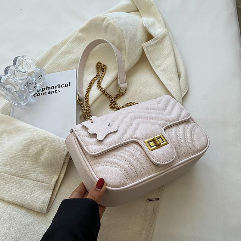 Túi Đeo Vai Hình Vuông Cỡ Nhỏ Phối Dây Đeo Sợi Xích Phong Cách Cổ Điển Thời Trang Cho Nữ